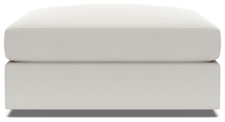 Vivien Ivory Upholstered Square Ottoman