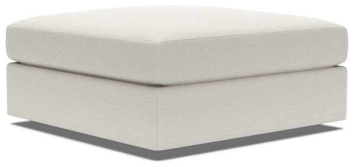 Vivien Ivory Upholstered Square Ottoman