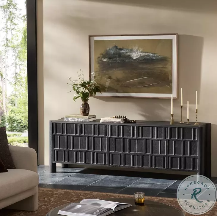 Ezri Black Oak 82" Media Console