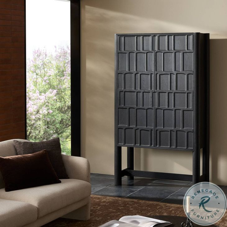 Ezri Black Oak 2 Door Cabinet
