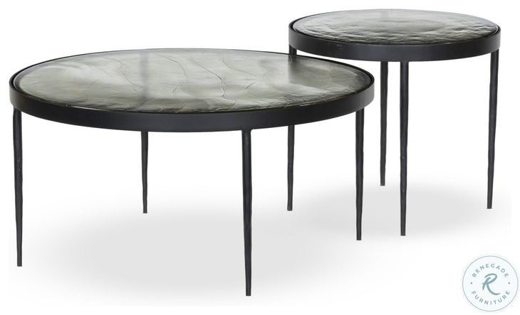 Yoko Clear Cast Glass Round Nesting Tables