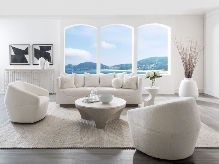 Natalie Ivory Upholstered Swivel Chair