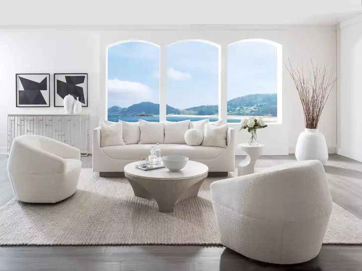 Natalie Ivory Upholstered Swivel Chair