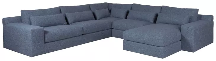 Rita Blue 4 Piece Modular Sectional with Pillows