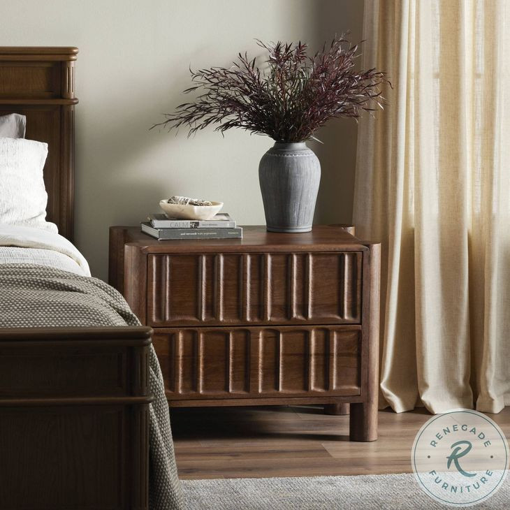 Ezri Cocoa Oak 2 Drawer Nightstand