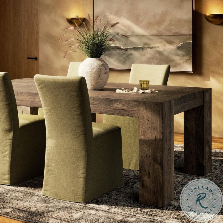 Abaso Ebony Rustic Wormwood Oak 86" Rectangular Dining Table