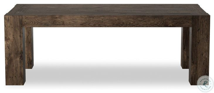 Abaso Ebony Rustic Wormwood Oak 86" Rectangular Dining Table
