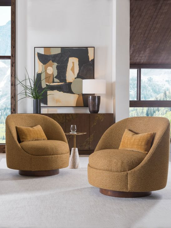 Genevieve Masami Upholstered Swivel Chair with Pillow