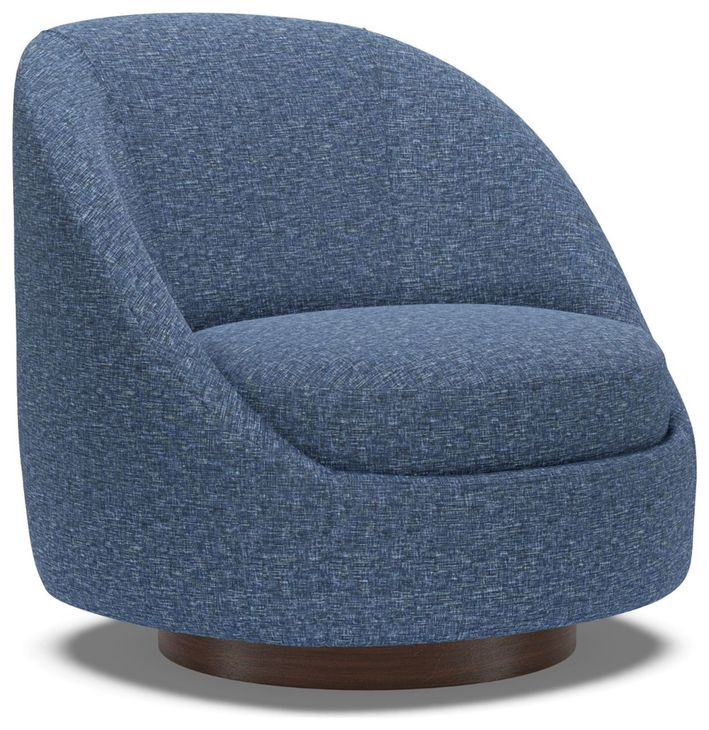 Genevieve Blue Upholstered Swivel Chair