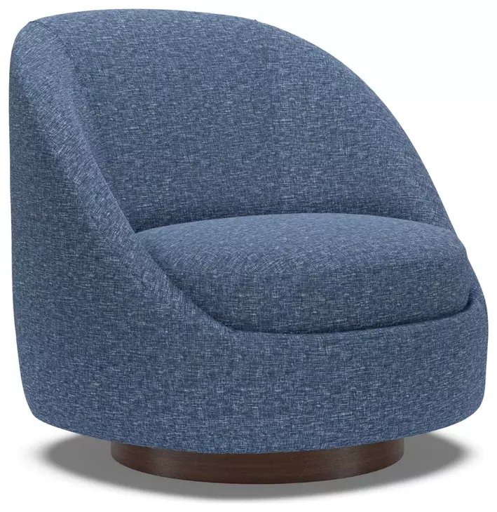 Genevieve Blue Upholstered Swivel Chair