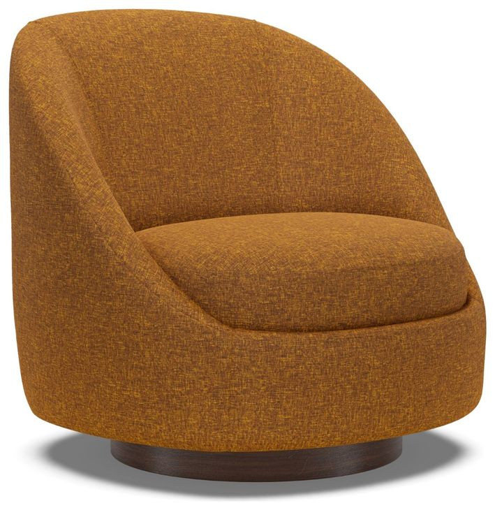 Genevieve Orange Upholstered Swivel Chair