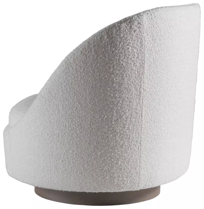 Genevieve White Upholstered Swivel Chair