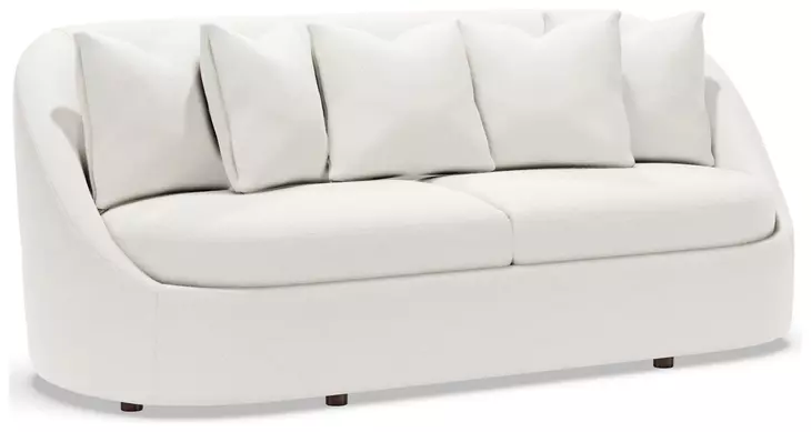 Genevieve Ivory 87" Sofa with Pillows