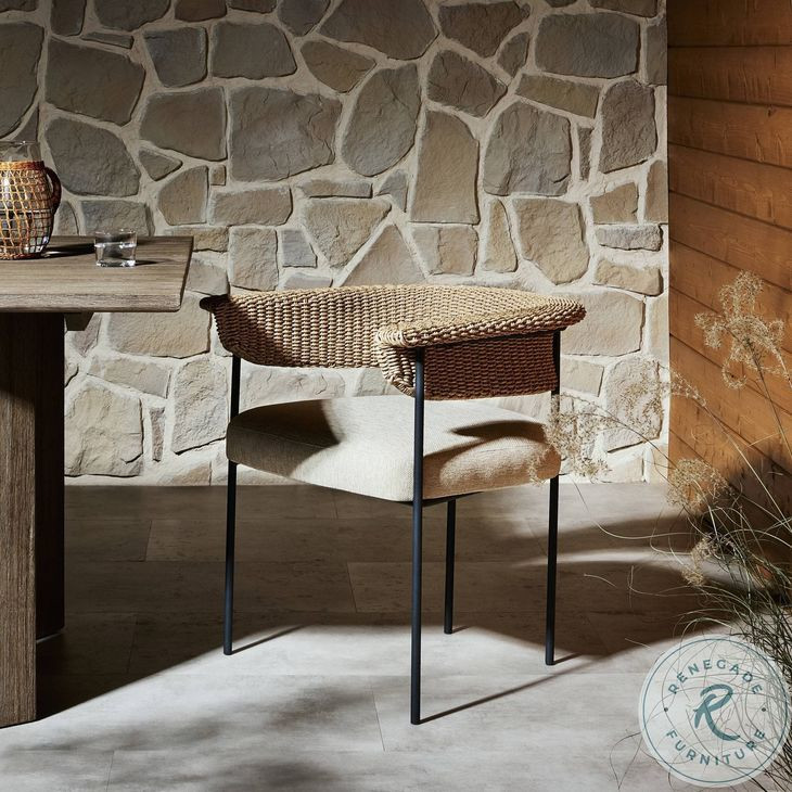 Carrie Ellor Beige Outdoor Dining Chair