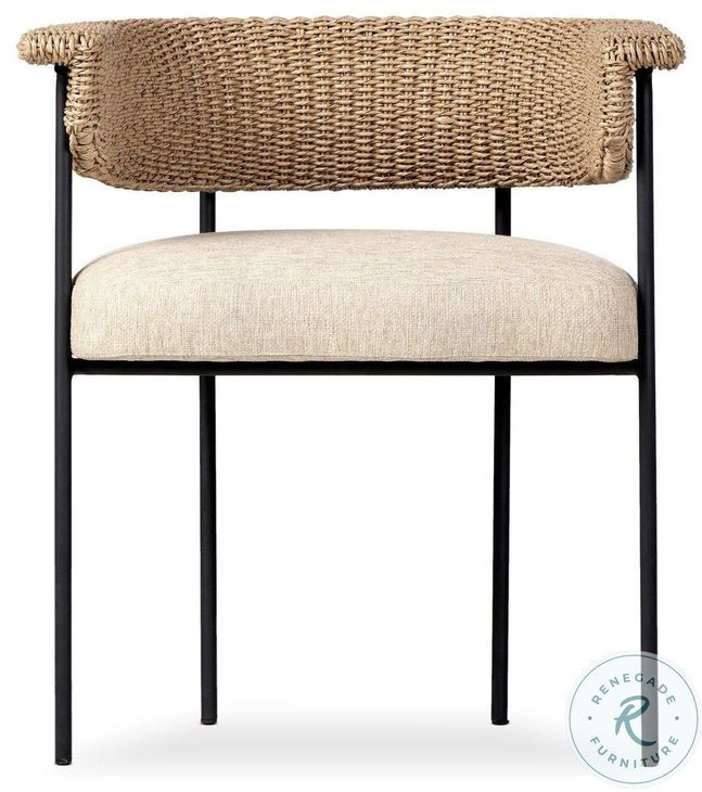 Carrie Ellor Beige Outdoor Dining Chair