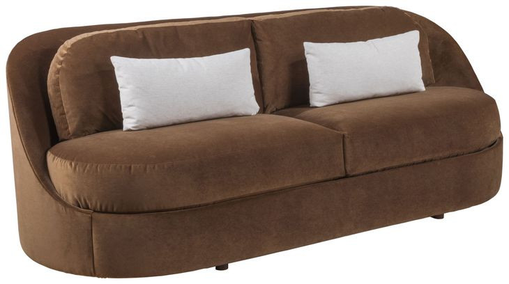 Ava Brown 92" Sofa with Pillows