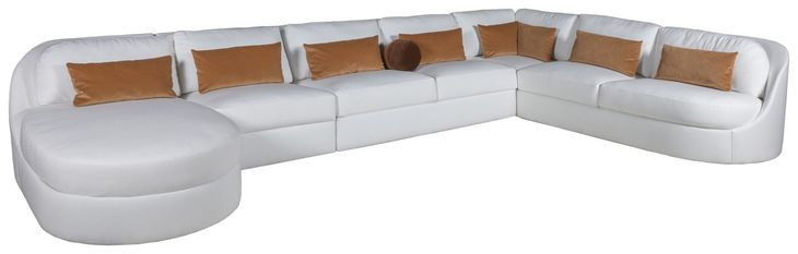 Ava White 4 Piece Modular Sectional with Pillows