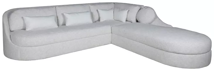 Ava White 2 Piece Modular Sectional with Pillows