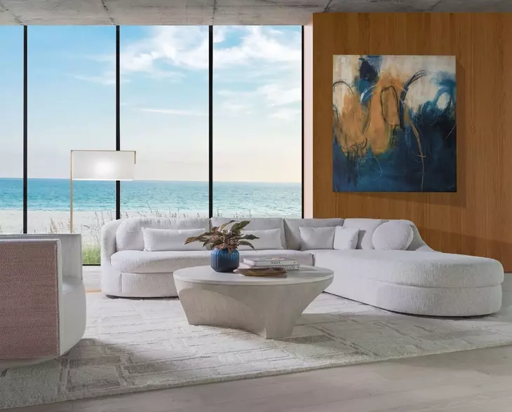 Ava White 2 Piece Modular Sectional with Pillows