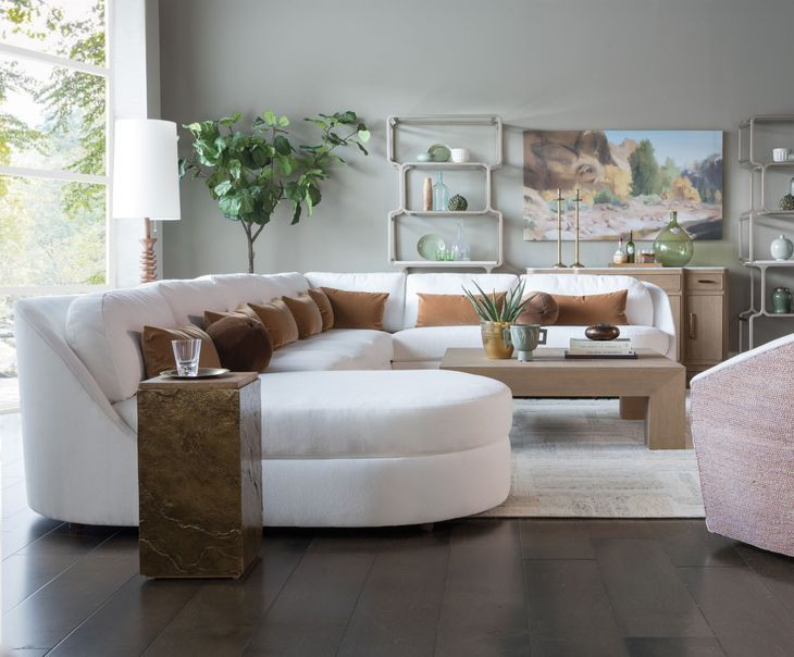 Ava White 4 Piece Modular Sectional with Pillows