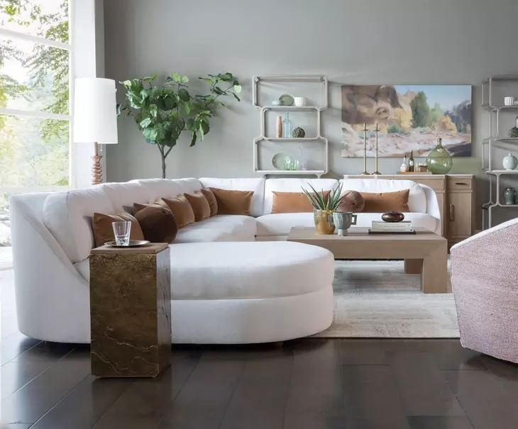 Ava White 4 Piece Modular Sectional with Pillows