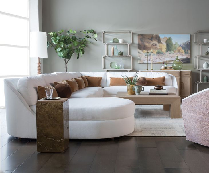 Ava White 4 Piece Modular Sectional with Pillows