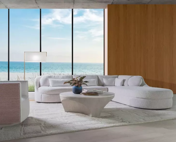 Ava White 2 Piece Modular Sectional with Pillows