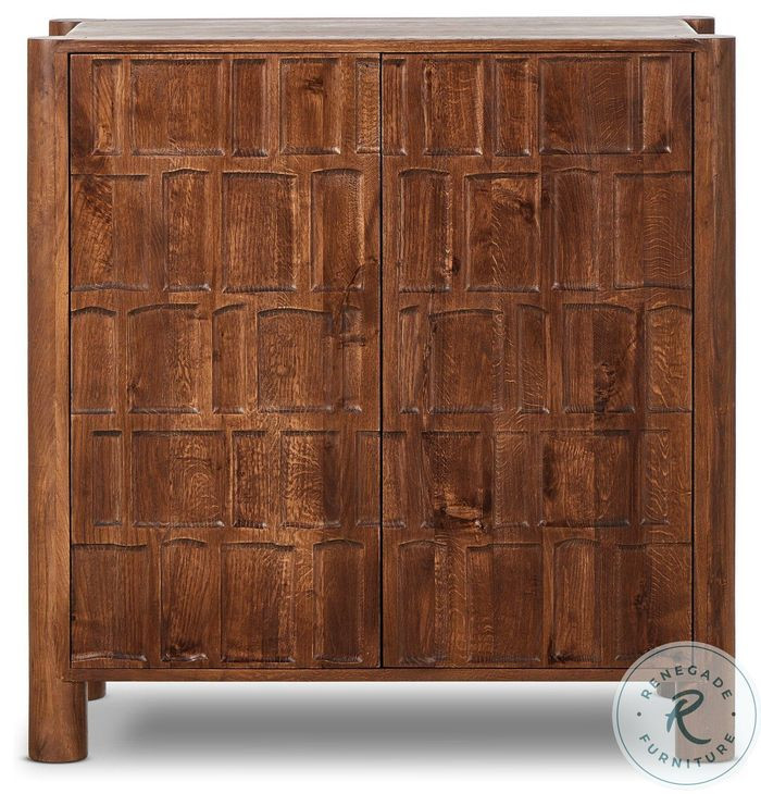 Ezri Cocoa Oak 2 Door Bar Cabinet