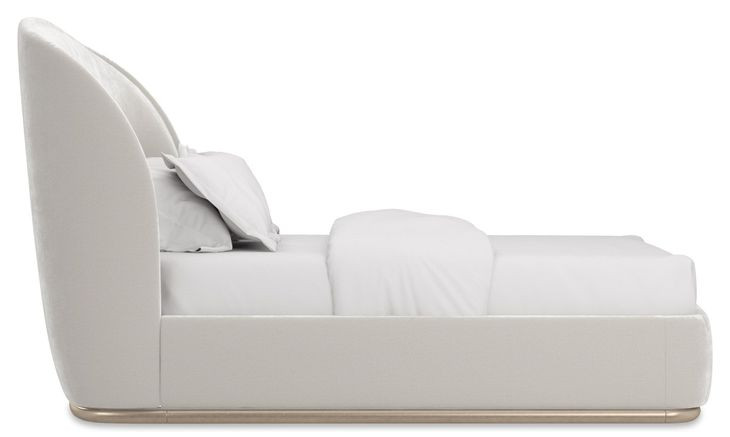 Opal Ivory and Soft Silver Paint Queen Upholstered Panel Bed