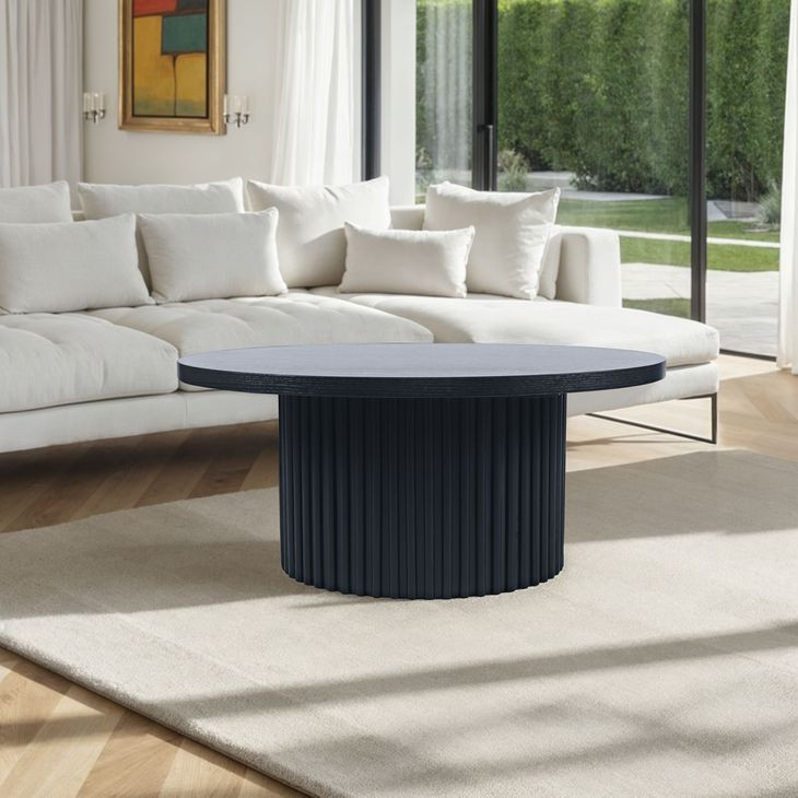 Auden Black Round Occasional Table Set