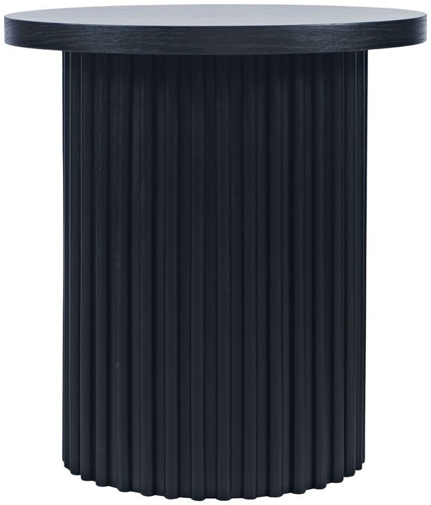 Auden Black Round End Table