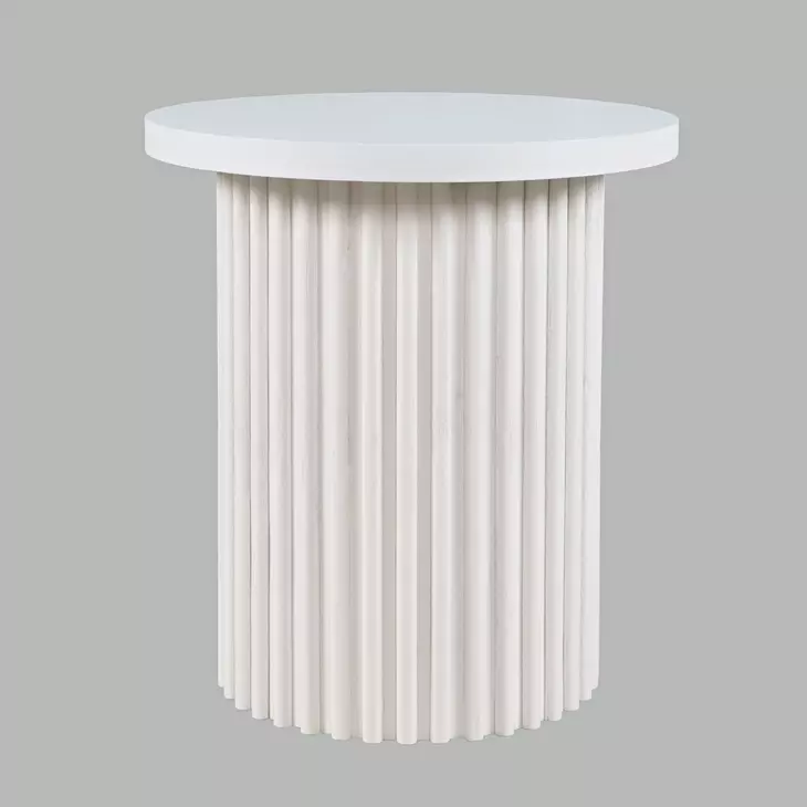 Auden White Round End Table