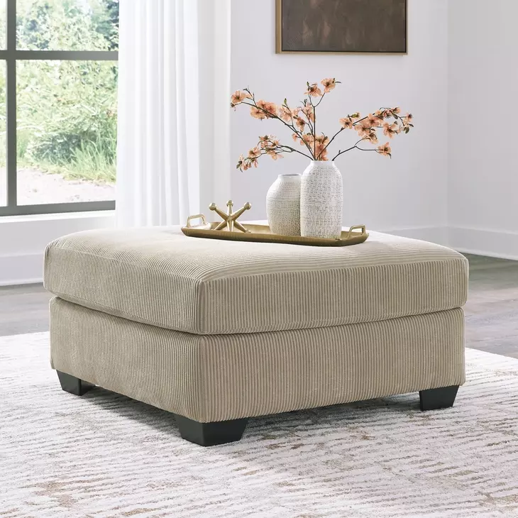 SimpleJoy Sand Upholstered Square Oversized Accent Ottoman