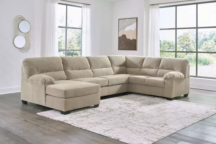 SimpleJoy Sand 3 Piece Modular Sectional with LAF Chaise