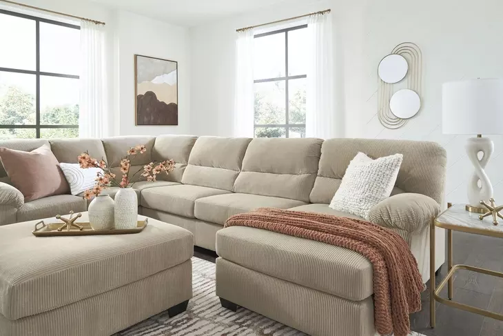SimpleJoy Sand 3 Piece Modular Sectional with RAF Chaise