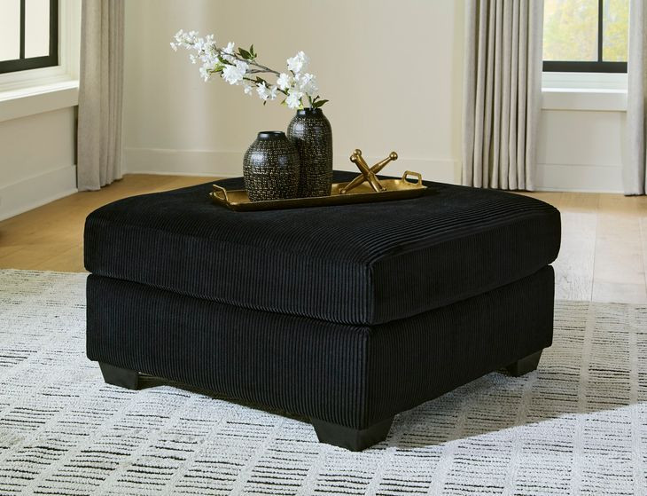 SimpleJoy Onyx Upholstered Square Oversized Accent Ottoman