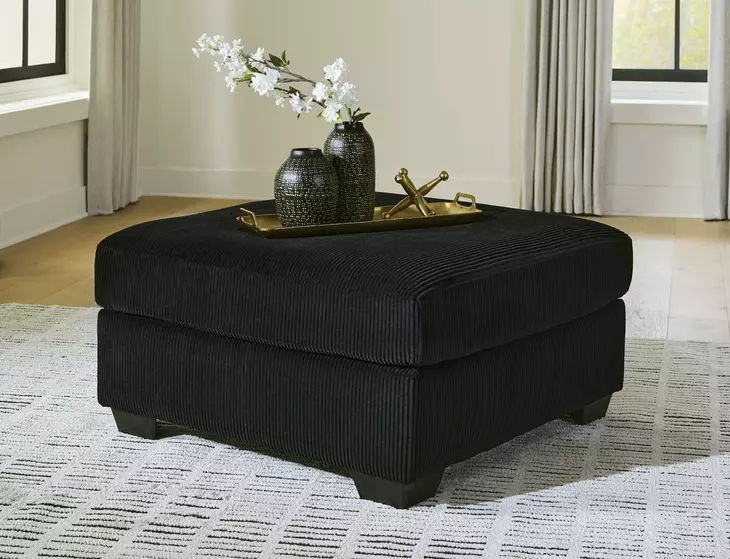 SimpleJoy Onyx Upholstered Square Oversized Accent Ottoman
