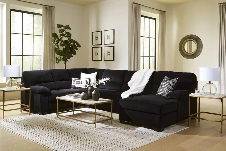 SimpleJoy Onyx 3 Piece Modular Sectional with RAF Chaise
