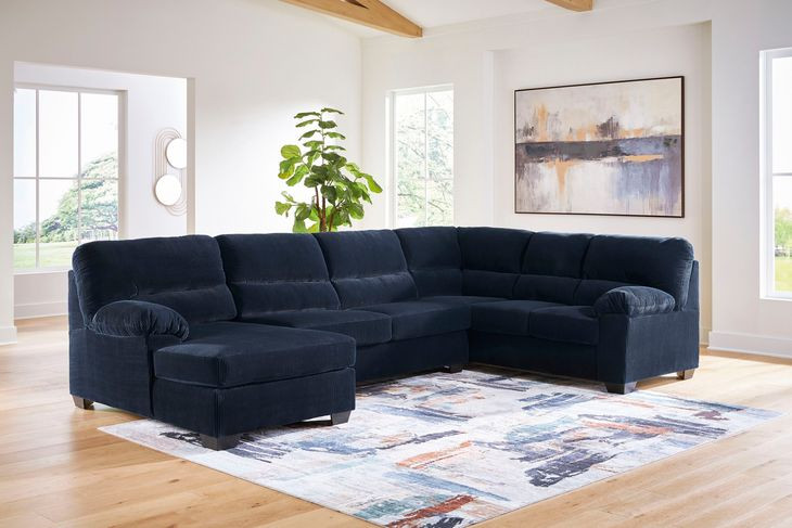 SimpleJoy Navy 3 Piece Modular Sectional with LAF Chaise