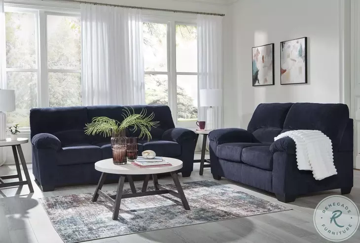 SimpleJoy Navy Loveseat