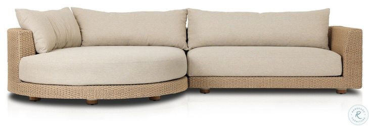 Sylvan Casa Cream Outdoor 2 Piece Sectional with LAF Chaise
