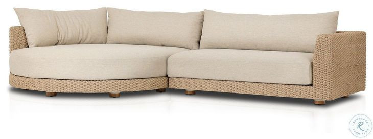Sylvan Casa Cream Outdoor 2 Piece Sectional with LAF Chaise