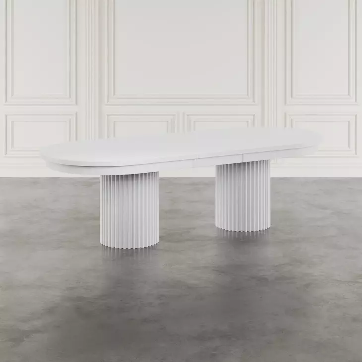 Auden White Extendable Oval Dining Table