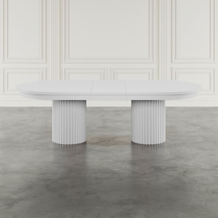 Auden White Extendable Oval Dining Table