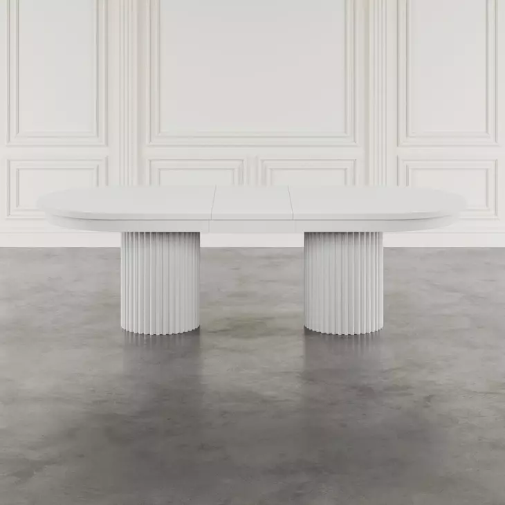 Auden White Extendable Oval Dining Table