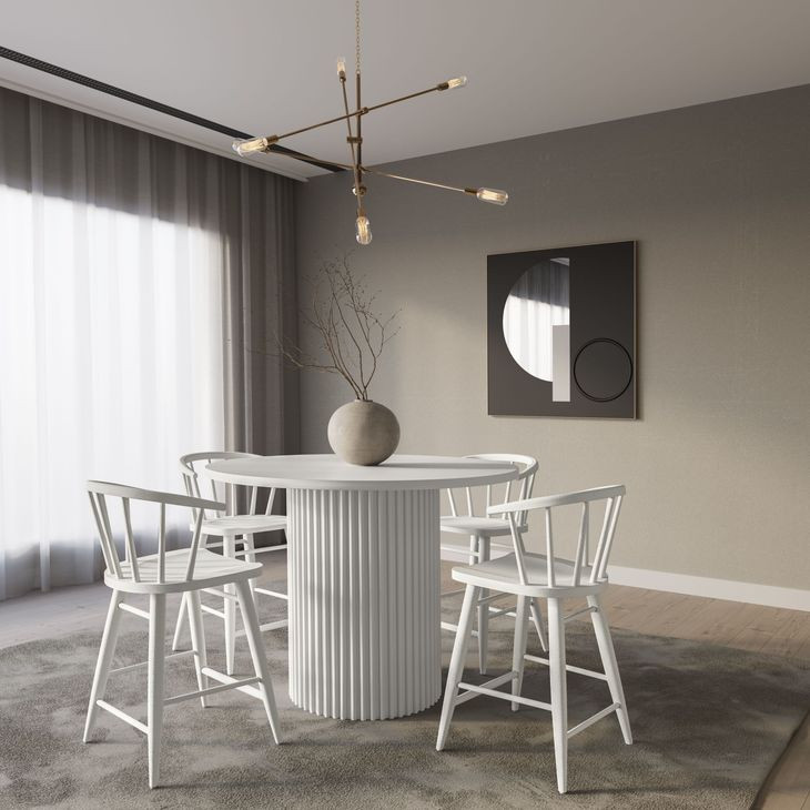 Auden White 5 Piece Counter Height Dining Set