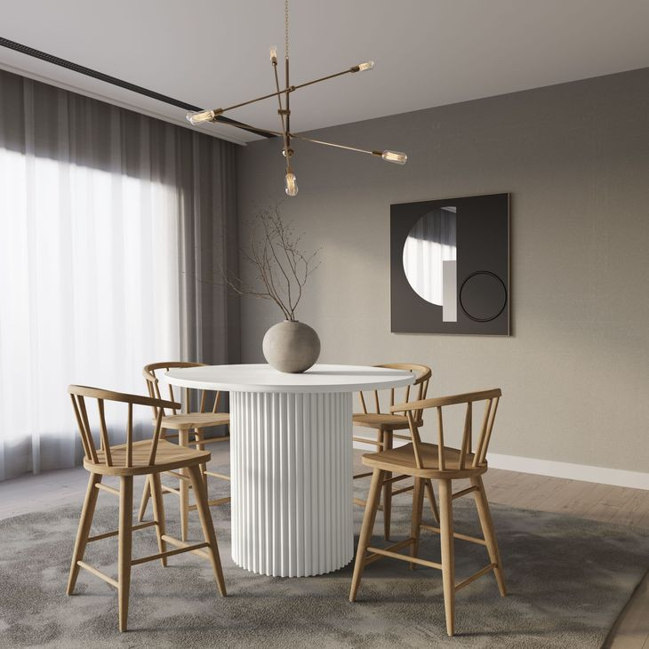 Auden Natural and White 5 Piece Counter Height Dining Set