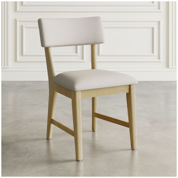 Auden Natural And Beige Upholstered Split Back Dining Chair Set Of 2