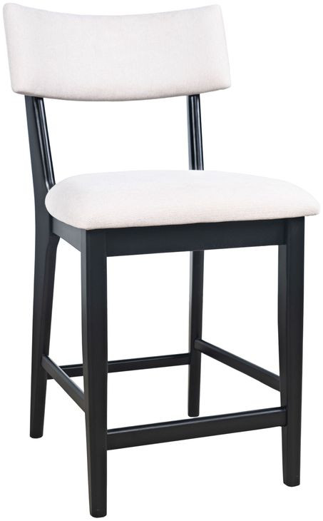 Beck White and Black Upholstered Counter Height Stool Set of 2