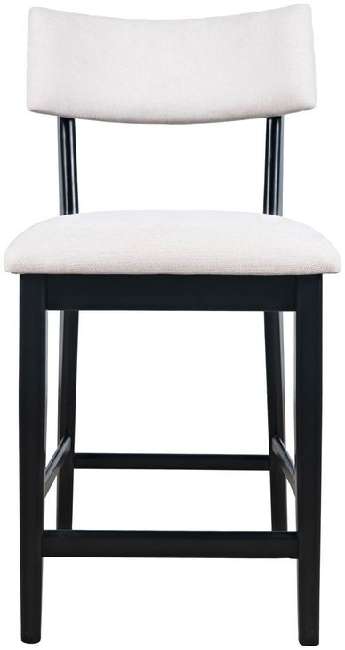 Beck White and Black Upholstered Counter Height Stool Set of 2